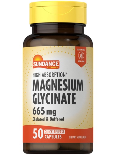[BRSROHA2OBYQE3Q7] Sundance Magnesium Glycinate Capsules | 665 mg | 50 Quick Release Pills | Non-GMO and Gluten Free Supplement