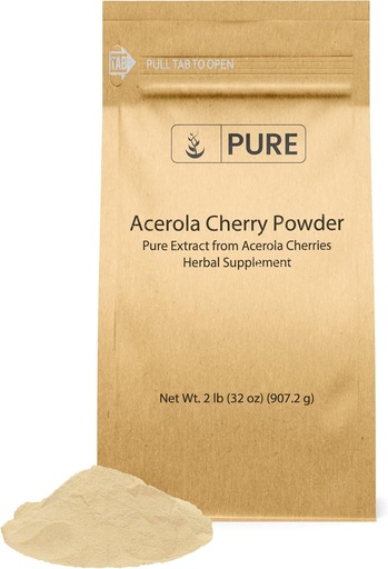 [BRSWGAA3AVYWGGTD] PURE ORIGINAL INGREDIENTS Acerola Cherry Powder (2 lb) Non-GMO, Gluten Free, Eco-Friendly Packaging