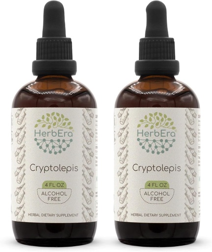 [BRSWGGIYB4BGKCDX] HerbEra Cryptolepis B120(2pcs) Alcohol-Free Herbal Extract Tincture, Super-Concentrated Wildcrafted Cryptolepis (Cryptolepis Sanguinolenta) Dried Root (2x4 fl oz)