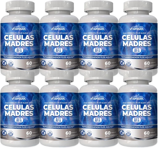 [BRSRAFACDINWAYDZ] VITAMISAN Celulas Madres Stem Cell Blue Algae AFA Capsules, 60 Count (Pack of 8)