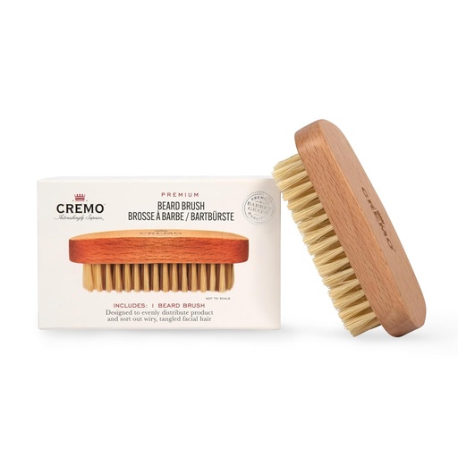[BRSWGYAYOB5WO2AY] Cremo Beard Accessories, 100% Boar Bristle Beard Brush with Wood Handle - Shape, Style And Groom Any Length Facial Hair