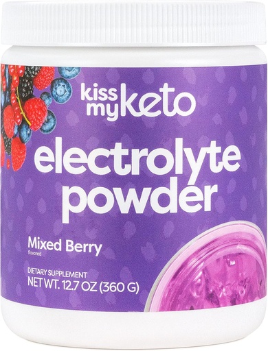 [BRSWGGTRCIAROYL5] Kiss My Keto Electrolyte Powder — Mixed Berry, Supplement (90 Servings), Refreshingly Fruity, Hydration Drink Mix, Zero Carbs, 5 Calories, Sugar Free, 12.7 Ounce