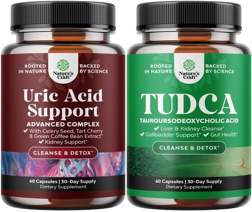 [BRSRMAI3OJ5WY2QZ] Herbal Uric Acid Cleanse- ja Detox- ja Advanced TUDCA Liver Support Supplement - Essential Daily Munuaisten puhdistus ja virtsahapon tuki - Sappirakon Maksa- ja munuaistuki