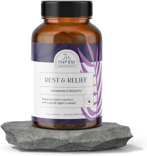 [BRSROBI5BAGW2CTZ] Rest & Relief Sleep Aids for Adults – Joint Support Supplement for Women & Men with Melatonin, GABA, L-Theanine & Ashwagandha – Supports Deep Sleep & Joint Comfort – 60 Capsules