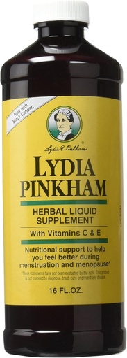 [BRSWIYQHCMPAM3D6] Lydia Pinkham Liquid Herbal Suplemento para Menstruación y Apoyo a la menopausia, 16 Ounce