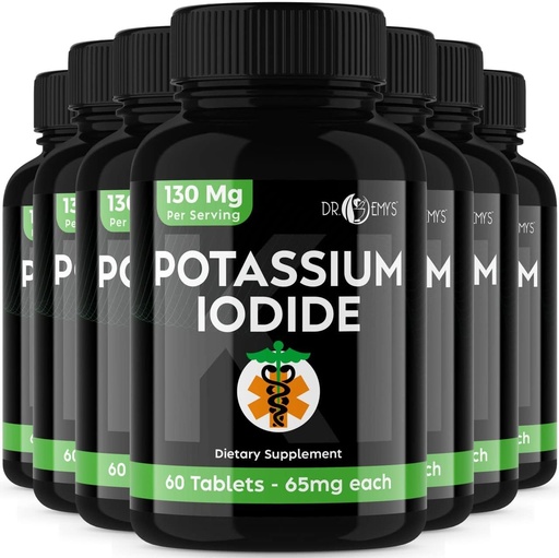 [BRSROYA2BMMAAG3L] Potassium Iodide Pills Tablets - 7-Pack 130mg Servings Total of 420Tablets -Dr Emys Potassium Iodide Tablets
