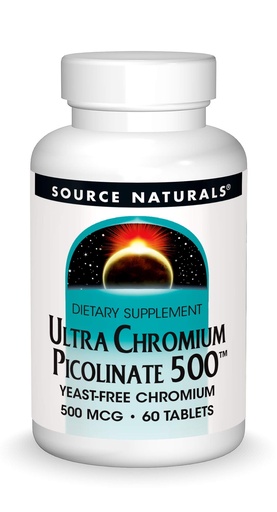 [BRSWIYT3OMAGYD3K] Source Naturals Ultra Chromium Picolinate, 500 mcg - 60 Vegetarian Tablets | Yeast Free Chromium*