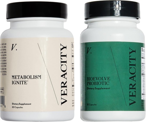 [BRSRAEITCQBBADTH] Veracity Ignite & Bioevolve Probiótico - Aumenta o GLP-1 para Fome de Curbo, Suporte Metabólico Natural, Saúde da Gut - Clinicamente Studied Hunger Management GLP Suplemento para mulheres e homens