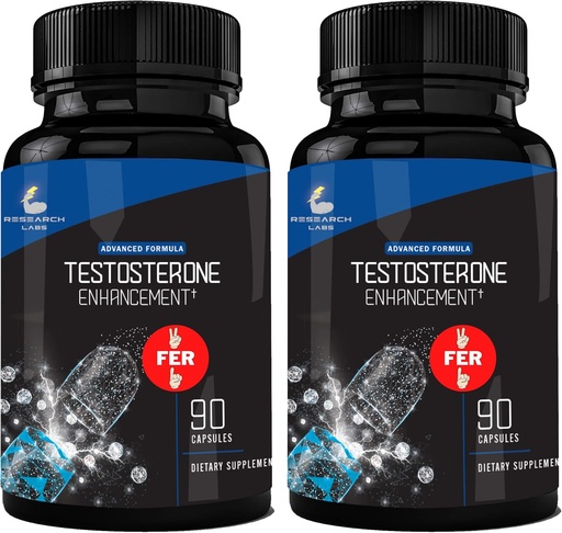 [BRSWGGANB57QAELA] Pharmacist Recommended 2 fer 1 Offer 180ct Testosterone Booster Enhancement by Research Labs. Increase Lean Muscle Energy Strength. Saw Palmetto, Tribulus, Tongkat Ali, Horny Goat Weed, Zinc