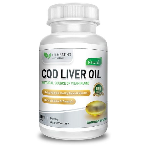 [BRSWGYAPBF7BG23A] Burpless COD Liver Oil | 100 Softgels | Natural Source of Omega 3 Fatty Acids EPA & DHA | Vitamin A & D | Support Brain, Heart, Eye & Immune Health For Joints, Bones & Muscles Supplement No AfterTaste