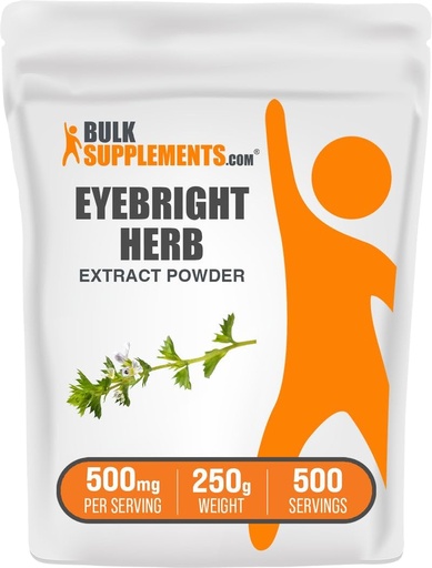 [BRSWGZIHCN5BSH3O] BulkSupplements.com Eyebright Extract Powder - Eyebright Extract - Herbal Supplement, Gluten Free - 500mg per Serving, 250g (8.8 oz) (Pack of 1)