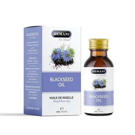 [BRSWIGL2AUGRUHTG] Hemani Black Seed Oil 30ml - Pure Premium Cold Pressed Nigella Sativa Black Cumin Oil for Digestive Health, Brain Function, Immune System Support. Natural Source of Thymoquinone