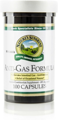 [BRSWIYQDARYAAHQ3] Nature's Sunshine Anti-Gas Formula with Lobelia, 100 Capsules | Supports Digestion, Assists the Body in Expelling Intestinal Gas, and May Help Calm Occasional Nausea
