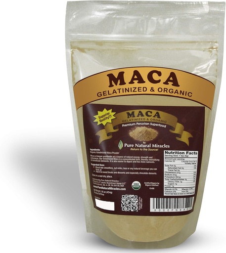 [BRSWI2QZPMGGCHLO] Organic Gelatinized Maca Root Powder (16 oz) - Peruvian Adaptogenic Superfood for Energy, Hormonal Balance & Endurance - Non-GMO, Vegan & Gluten-Free Herbal Booster for Men & Women