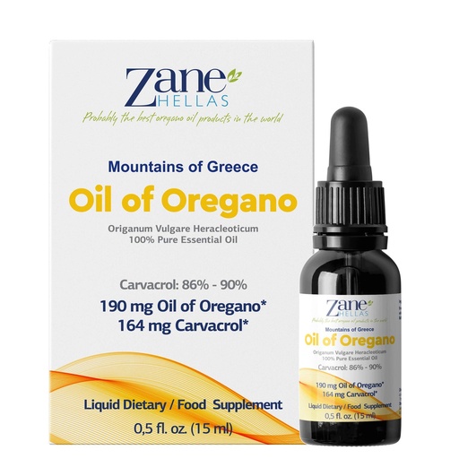[BRSW2CY5DJYQ4ETL] Zane Hellas 190 mg Oregano Oil-164 mg Carvacrol per Serving-4 Drops Daily. 100% Greek Undiluted Oil of Oregano. 86%-90% Min Carvacrol. Probably The Best Oregano Oil in The World. 0.5 fl. oz.- 15ml.