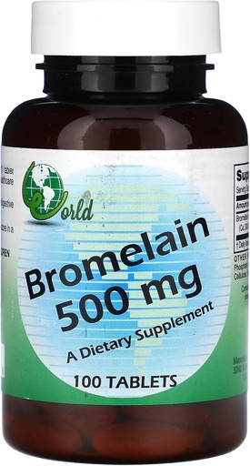 [BRSWIYYYCEJWKFLI] World Organic Bromelain - 500 Mg - 100 Capsules