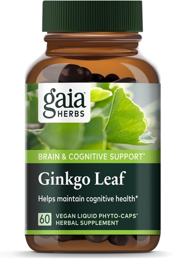 [BRSWIYL7C4ARU3A7] Gaia Herbs Ginkgo Leaf - Utilizado tradicionalmente para apoyar la circulación sana y la función cerebral* - Suplemento Herbal - 60 Vegan Liquid Phyto-Capsules (20-Day Supply)