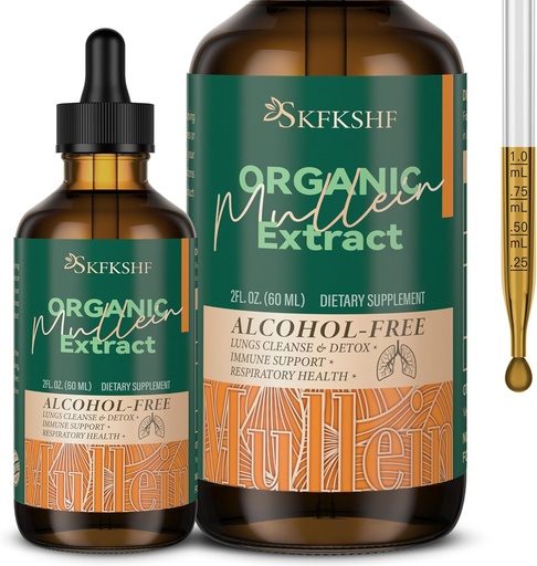 [BRSRAEL4AABRA2TU] Mullein Drops para Pulmóns, Mullein Leaf Extracto de Blend, Natural Pulmóns Soporte Suplemento para Pulmóns Limpar e Respiratorio Saúde 94