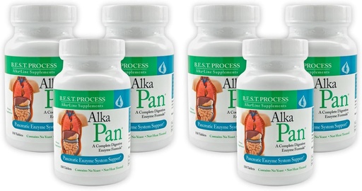 [BRSW2YAFBMPRGGY3] Alka•Pan (6 Pack) Best Process Alkaline — Natural Digestive Supplement — Pancreatic Enzymes with Antioxidant-Rich Superfoods & Digestive Herbs
