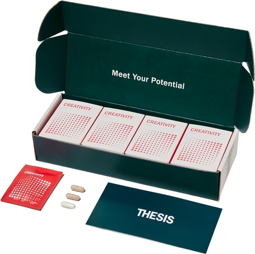 [BRSRAHD3DF6Q4AA4] Thèse Créativité - Supplément de soutien au cerveau nootrope - Soutien apprentissage, mémoire et fluence verbale - Ashwagandha, Agmatine, L-Theanine et plus - 24 portions - 1 mois d'approvisionnement