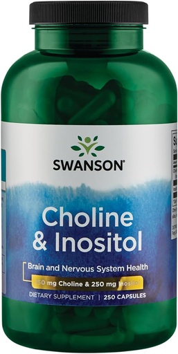 [BRSWIEAFBUFRC33I] Swanson Choline & Inositol Nerve Support Mental Function 250/250 Milligrams 250 Capsules