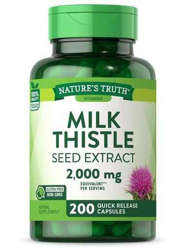 [BRSROFALA55ROC35] Nature's Truth Milk Thistle Supplement | 200 Capsules | Non-GMO and Gluten Free Seed Extract | Silymarin Marianum