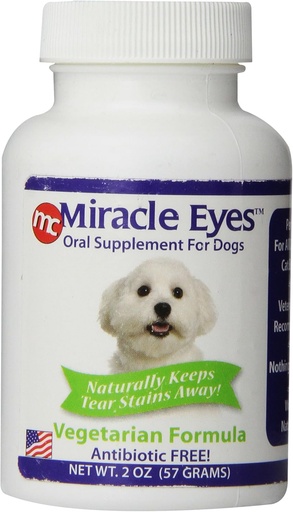 [BRSWIFY5O4FB6AL6] Miracle Care Miracle Eyes Oral Supplement for Dogs, 2 Ounce, Probiotics to Reduce Tear Stains, Vegetarian, Antibiotic Free