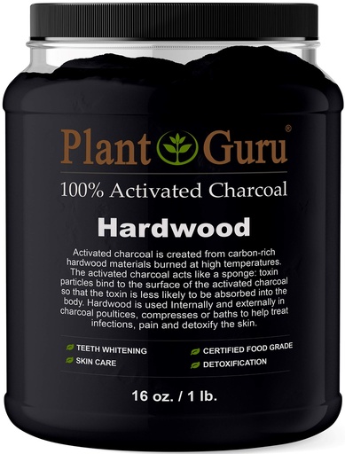 [BRSWYGACBEMRGGT3] Activated Charcoal Powder Bulk - 1 lb. Jar - Hardwood - Food Grade Kosher Non-GMO - Teeth Whitening, Facial Mask and Soap Making. Promotes Natural Detoxification and Helps Digestion