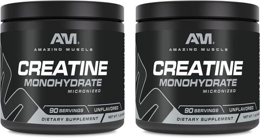 [BRSRAHA3CNYQO2T5] Amazing Muscle Micronized Creatine Monohydrate | 90 Servings | 5000 Mg per Serving | 1 Lb (454 Grams) | Ideal Pre & Post Workout Supplement | Unflavored (2 Pack, 1 Lb | Unflavored)