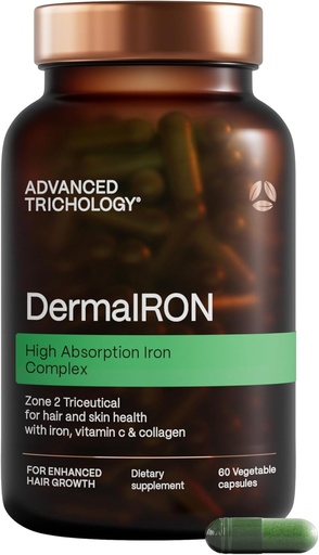 [BRSW2ZT4AR6RYYD4] Derma-Iron suplementari per a les dones i els homes, les píndoles del constructor de sang de ferro pel cabell i pell amb C Ctaminata natural, ferro baix i faritin, cabell prim, suport de pèrdua de cabell