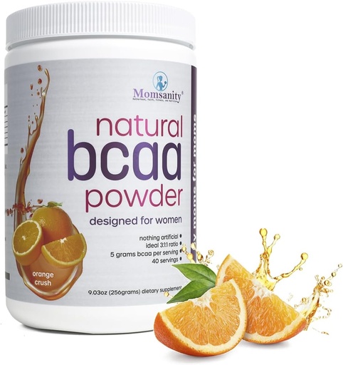 [BRSWGGIRPJ5WGA3G] BCAA Powder Preworkout for Women - Naturally Sweetened with Stevia, Erythritol, & Monk Fruit + Delicious Recipe Guide PDF | 3:1:1 Ratio of Amino Acids | 40 Servings (Orange Crush)