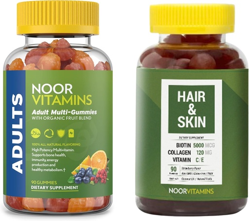 [BRSROYICBUHWCHIV] Noor Vitamins Adult Gummy Bundle - Halal Vitamins Supplements - 2 Bottle Value