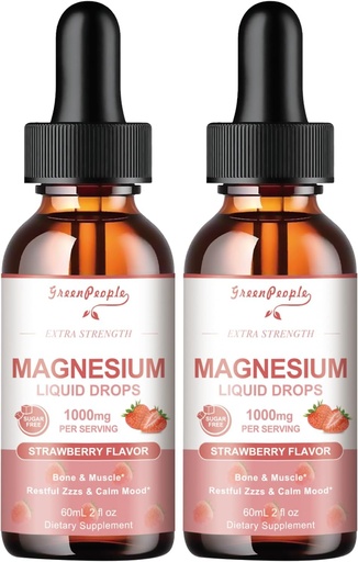 [BRSRAATRBAFRSELD] GREN Magnesium Glycyatia Plops - 1000mg 5-in-1 ของเหลว Magsorium Complex with D3/K2/K6/B6 | access access, Barson & Sleeps | Sweets Sweetry-slighty Fravor, 2 Folse Oz.