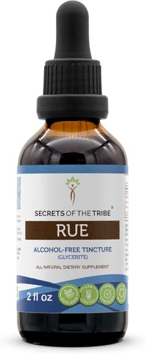 [BRSWGYITPN7BMHL2] Secrets of the Tribe Rue Alcohol-Free Liquid Extract, Rue (Ruta graveolens) Dried Herb Tincture Supplement (2 FL OZ)