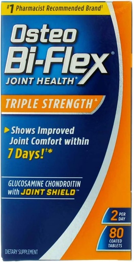 [BRSWGYI7CUNA4E3G] Comprimés enrobés de santé Osteo Bi-Flex Triple Strength - 80ct, boîte de 2