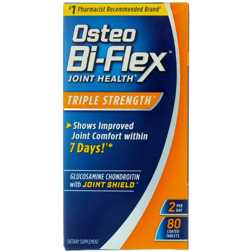 [BRSWGYI7CUNA4E3G] Osteo Bi-Flex Joint Health Coated Tablets Triple Strength - 80ct, Pack of 2