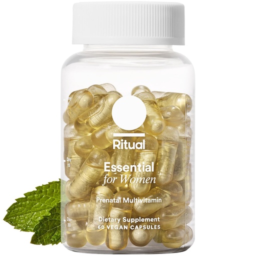 [BRSRMFAODFYRUCQ7] Ritual Prenatal Multivitamin for Women - Key Essential Vitamins and Minerals to Support Mom and Baby During Pregnancy* - Folate, Choline, Omega-3 DHA, Iron - Vegan - Mint - 60 Capsules - 30 Servings