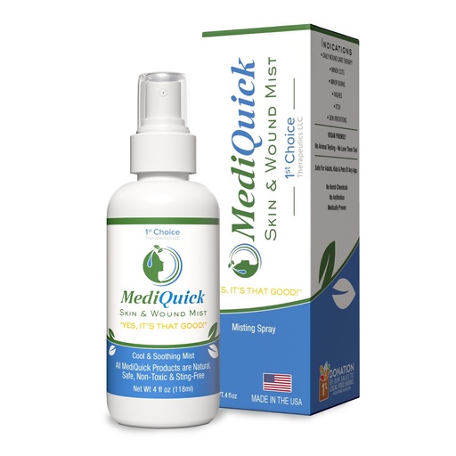 [BRSRMHA6BMMRGFDO] MediQuick Hypochlorous Acid Spray Mist, Antiseptic Spray for Skin & Wound Care, No-Sting, 4 oz