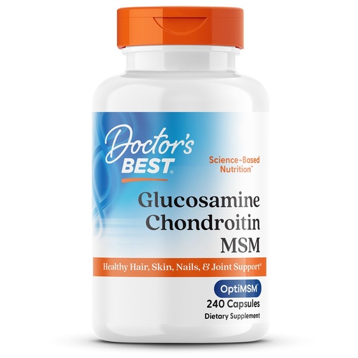 [BRSWIYQAO4GREGDG] Doctor's BEST Glucosamine Chondroitin MSM - Joint Health Support Supplement for Women & Men, Nutritional Support for Joint Strength, Hair, Skin, & Nails, Gluten Free, Non GMO - 240 Capsules