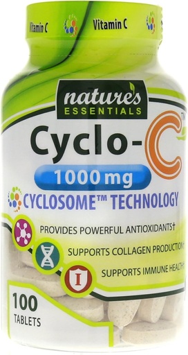 [BRSWECQ3AQIWADTJ] NATURE'S ESSENTIALS Vitamin C Cyclo-C 1000mg | Bioflavonoids + Cyclodextrin | Advanced Cyclosome Liposomal Delivery | Non-GMO, Gluten Free, Vegetarian | 200 Tablets