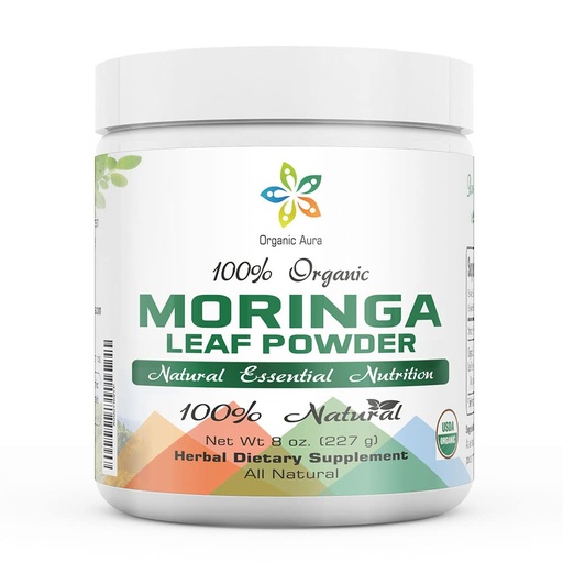 [BRSW2ZALAB5BA2DL] Certified Organic Moringa Leaf Powder-8Oz. USDA Certified Organic. Naturally boosts Energy, Metabolism & Immunity. 100% Pure and Raw. Green Whole Superfood. No GMO, Gluten Free.