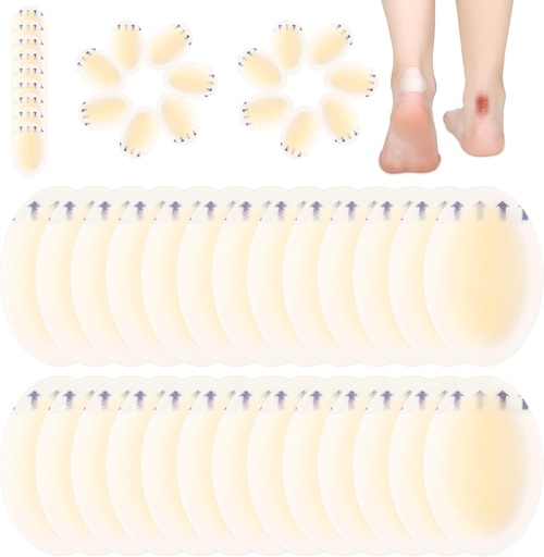 [BRSRMYINA4BWAGQ4] Tarpop 100 Pcs Blister Bandages Hydrocolloid Blister Pads for Heel Waterproof Gel Adhesive Bandages Protectors for Feet Toes(Single Style)