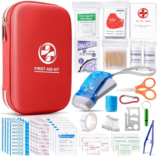 [BRSROGD4OQNRGEI7] Kit de primeros auxilios con suministros médicos esenciales de emergencia, kit médico impermeable para el hogar Viajes Camping Hiking, Backpacking Med Kit for Sports College Dorm Student