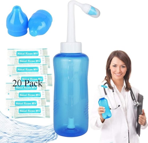 [BRSWYCQ5BEJRMET6] Nasal Wash Bottle, Sinus Rinse Bottle Nose Wash Cleaner 300ml Nasal Wash Bottle Pot Device Nasal Irrigation - Nose Care and Moisturizing for Adult & Kid (1)