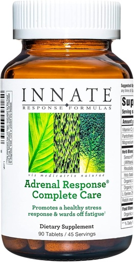 [BRSWIYIPA56R4GTC] INNATE Response Formulas Adrenal Response Complete Care - With Ashwagandha - Promotes Optimal Stress Response - Wards Off Fatigue - Vegetarian, Gluten-Free, Non-GMO, Kosher - 90 tablets (45 Servings)