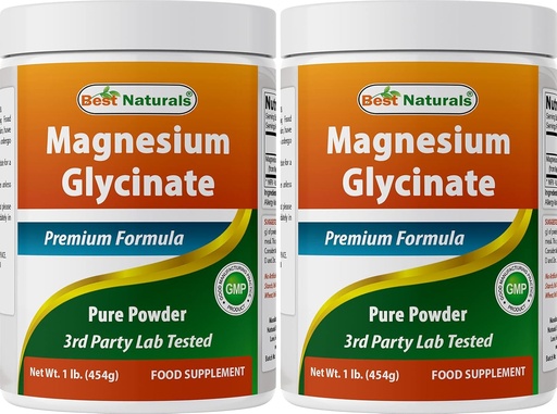 [BRSW2AYFBN6BO33G] Best Naturals Magnesium Glycinate Powder - 1 Pound (1 LB (Pack of 2)