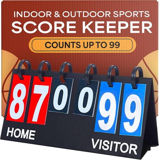 [BRSWGGT5CAPWCCYZ] Upstreet Scoreboard/Score Keeper for Indoor & Outdoor Sports - Ping Pong/Baseball/Tennis/Basketball Scoreboard or Varsity Scoreboards/Volleyball Scorekeeper - Portable Scoreboard Flips up to 99