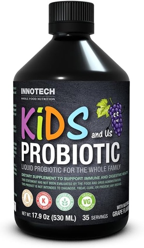 [BRSWGFQKAV6GEDLK] INNOTECH Nutrition: Kids and Us Liquid Probiotic, Grape Flavour - 530 ml