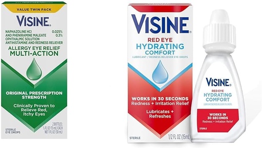 [BRSRAYANOICGGD3H] Visine Allergy Eye Relief Drops Red Eye Hydrating Comfort Drops, 0.5 fl. oz (Pack of 2)