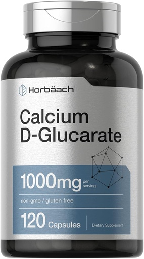 [BRSWGH3QOABQ43DH] Horbäach Calcium D- Glucarate 1000mg Humalog 124; 120 kapsułki Humalog 124; Non- GMO, Gluten